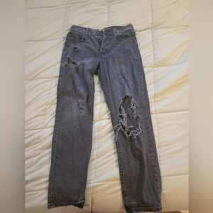 Black baggy ripped jeans